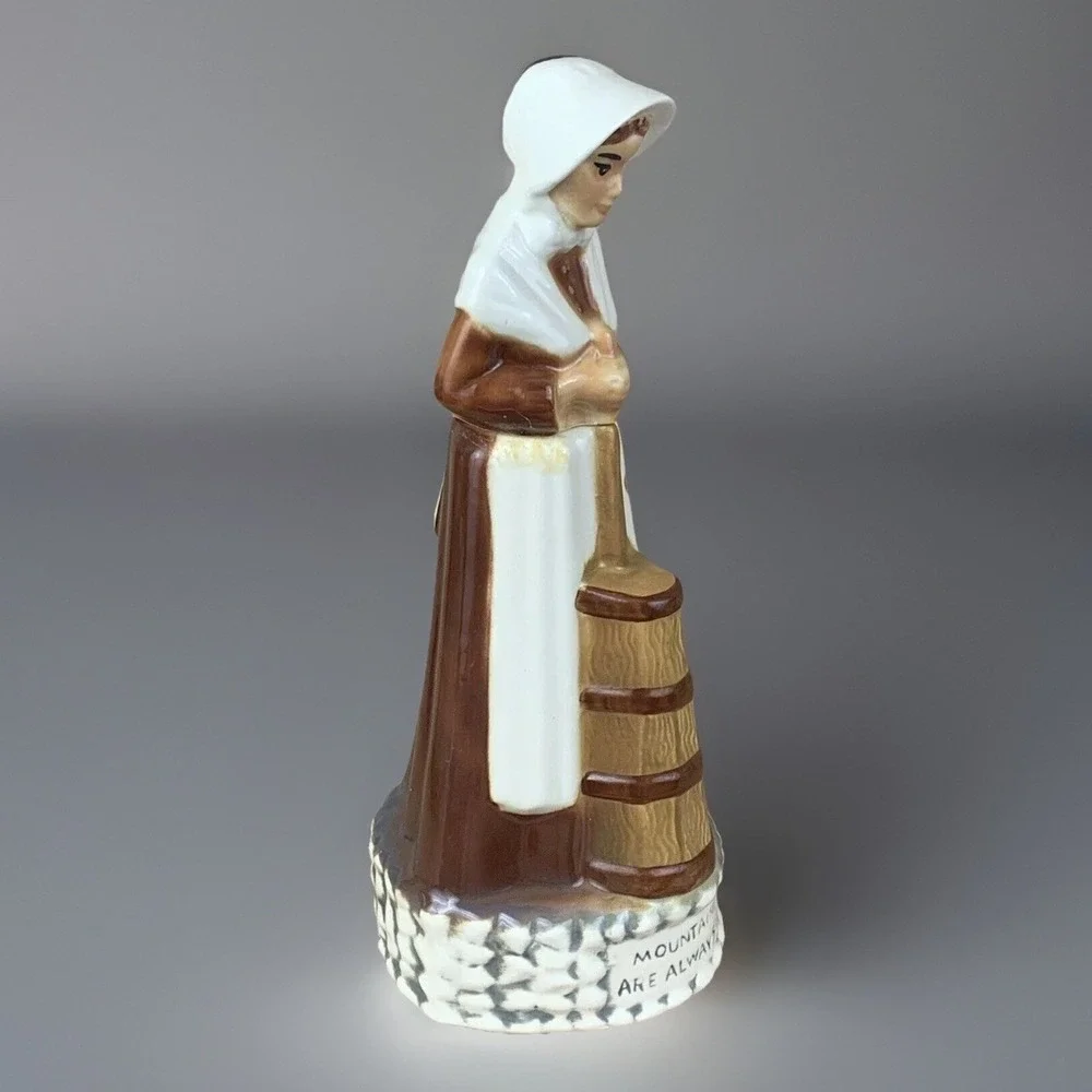 Vintage 1972 Whiskey Decanter Ezra Brooks Heritage China Mountaineer Woman RH-32
